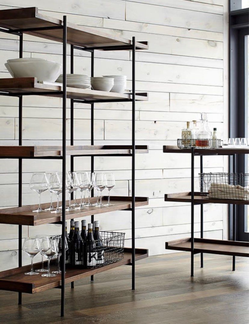 EDUARDO Industrial Solid Wood Display Shelf