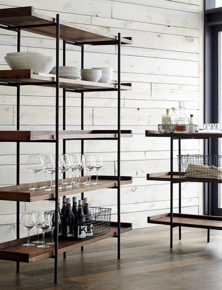 EDUARDO Industrial Solid Wood Display Shelf
