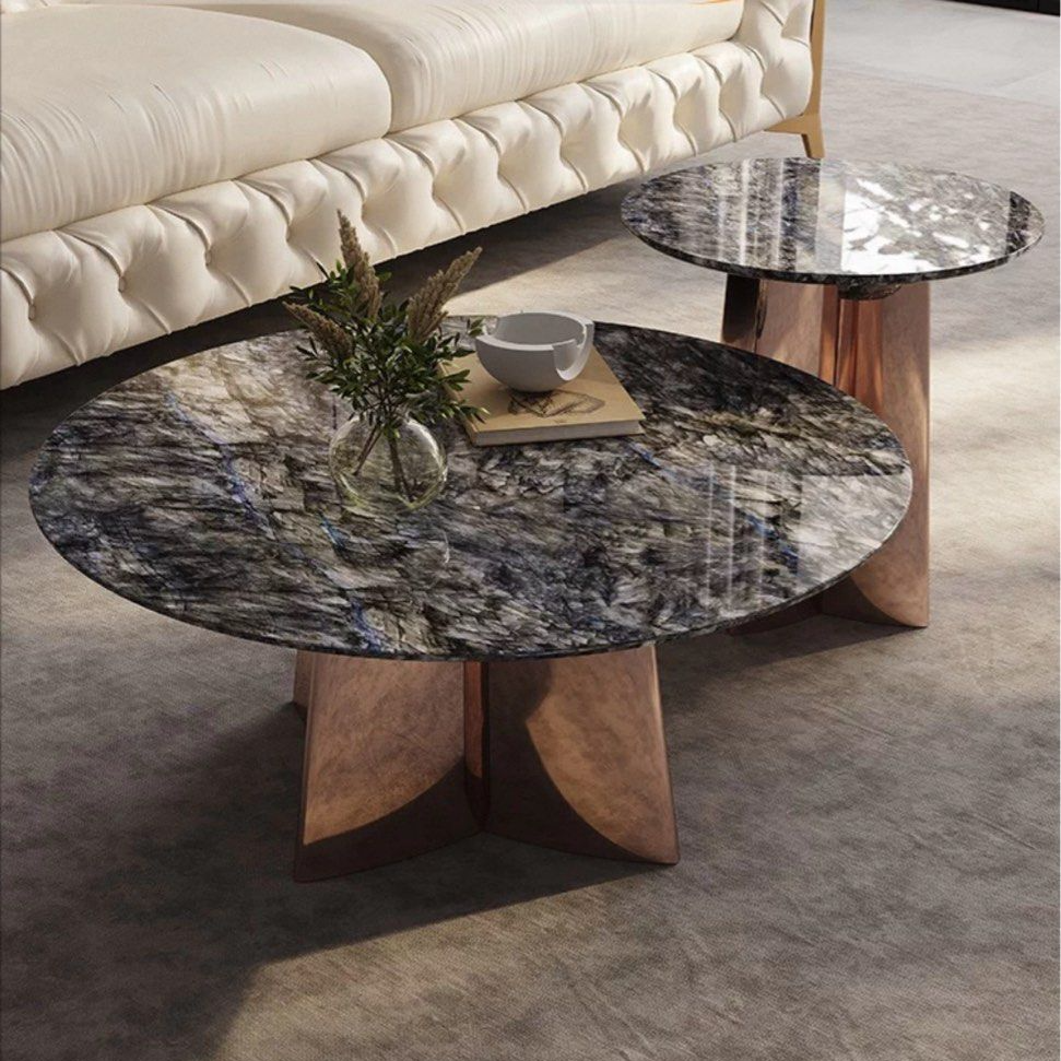 DOEL Modern Marble Round Coffee Table