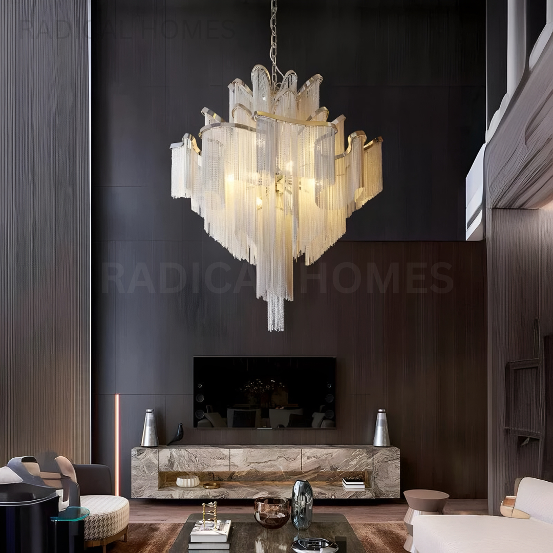 VALRON Modern Grand Crystal Cascade Chandelier - Radical Homes Singapore