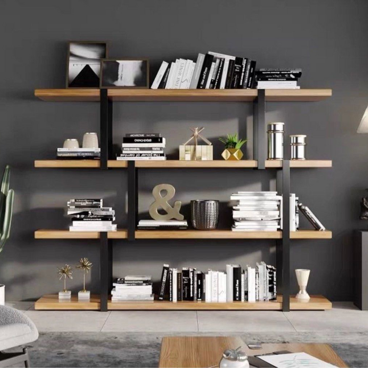 CATARIE Industrial Solid Wood Display Shelf