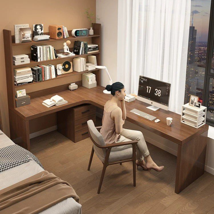 DOLB Modern Study Table With Display Shelves