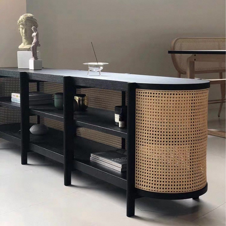 RIVECA Rustic Rattan Console