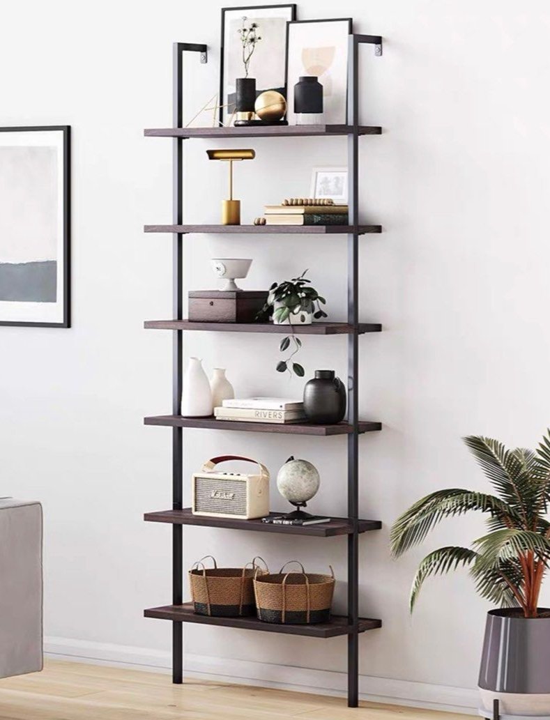 ELIZABETE Industrial Solid Wood Display Wall Shelf