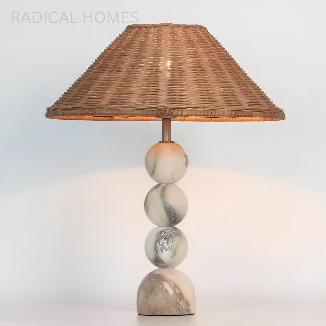 LYSANDRA Rustic Marble Table Lamp