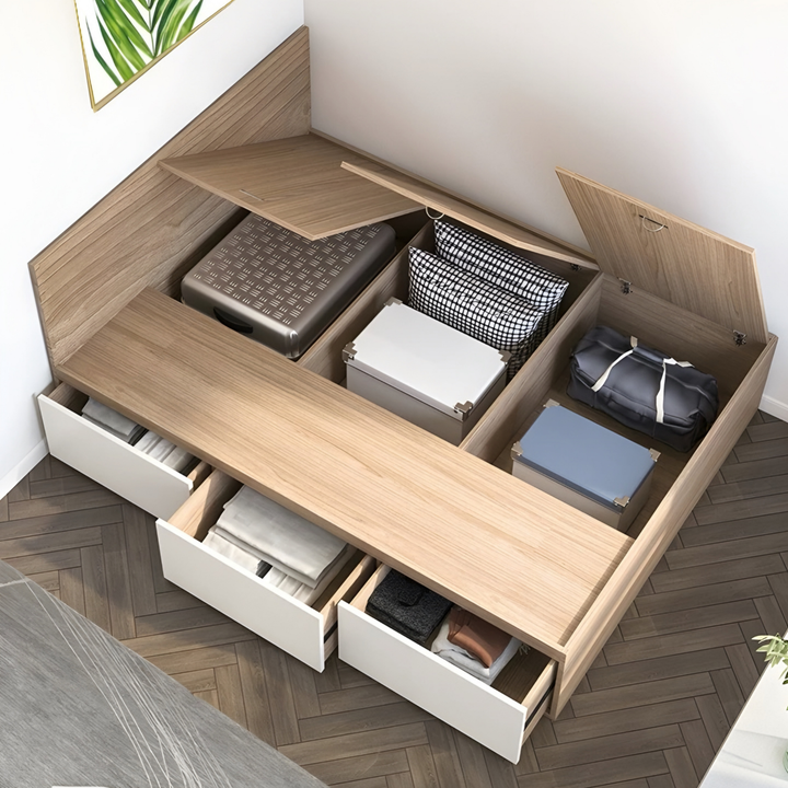 SHANGSU Modern Storage Bedframe
