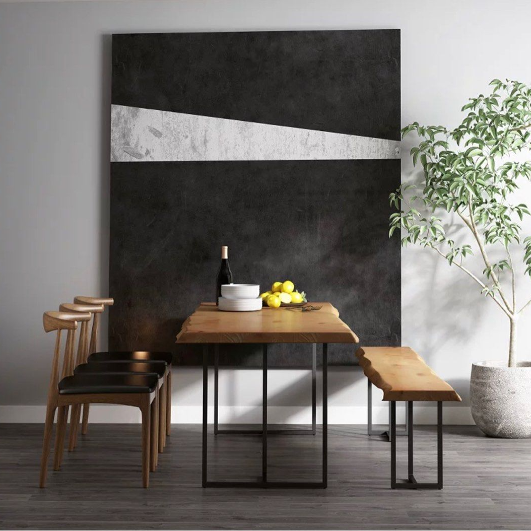 HOLMES Industrial Solid Wood Dining Table