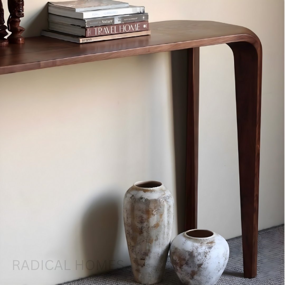 NORI Modern Walnut Wood Console Table