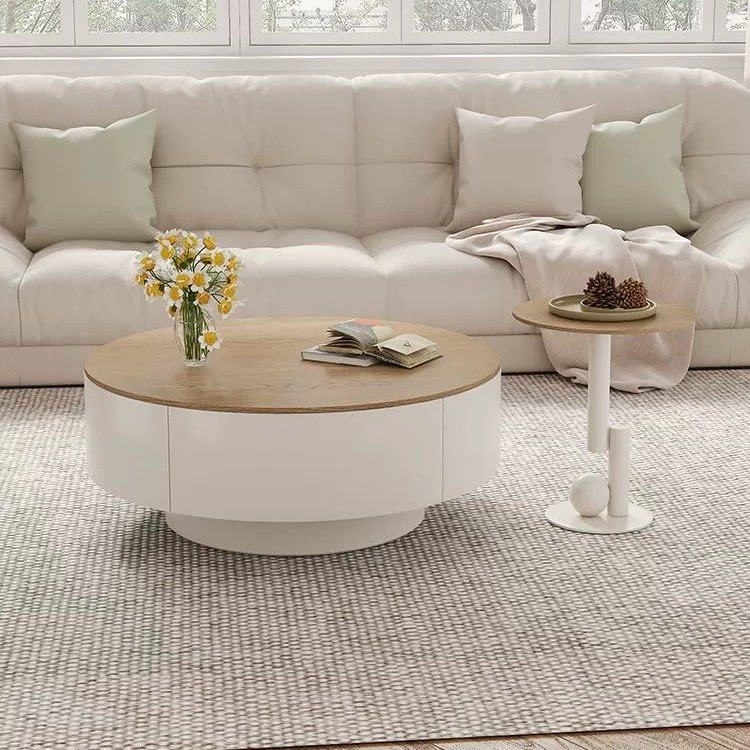 AOME Japandi Sintered Stone Round Coffee Table