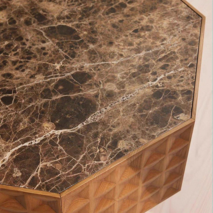 ROFIEL Rustic Marble Coffee Table