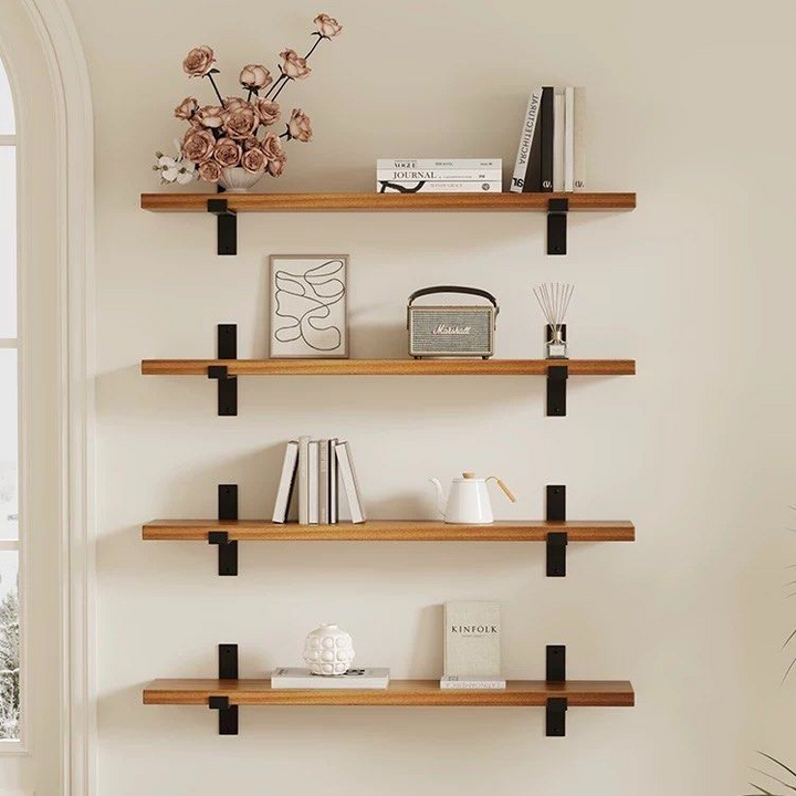 DENURY Modern Solid Wood Wall Shelf