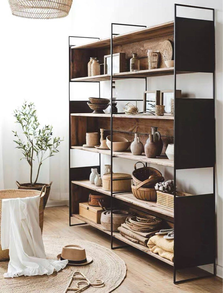 TADEU Modern Solid Wood Display Shelf