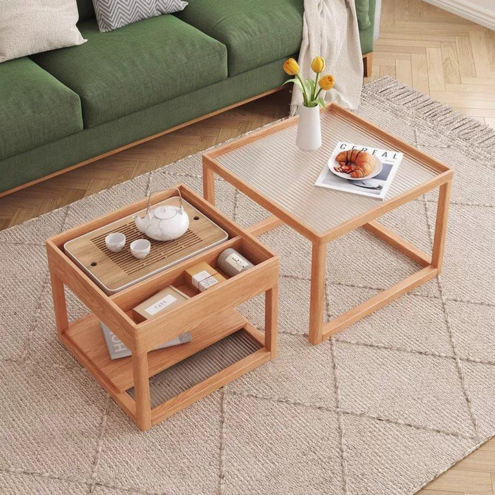 JELO Japandi Solid Wood Nesting Coffee Table