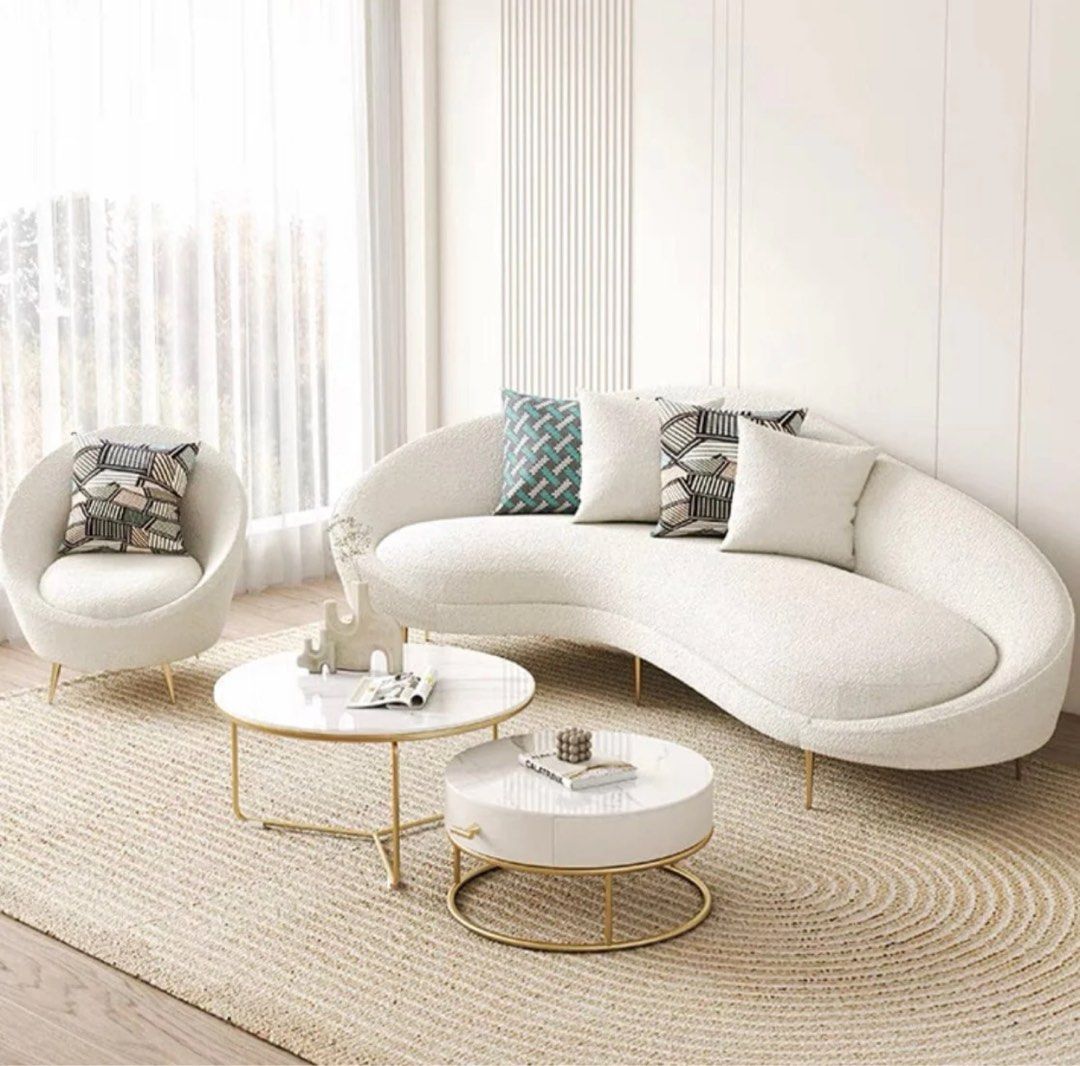 BETH Modern Curve Sofa