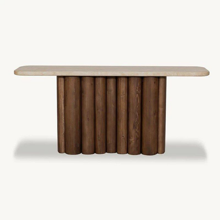 FOREI Modern Travertine Console Table