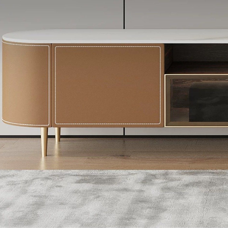 JALTE Modern Leather TV Console
