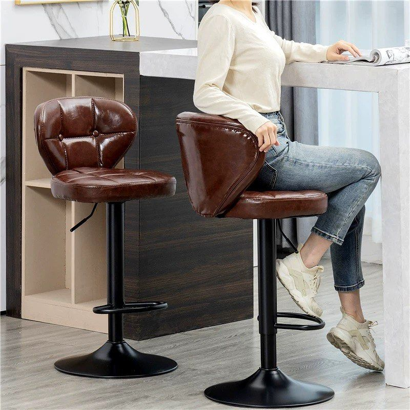 JAQUIN Modern Leather Bar Stool