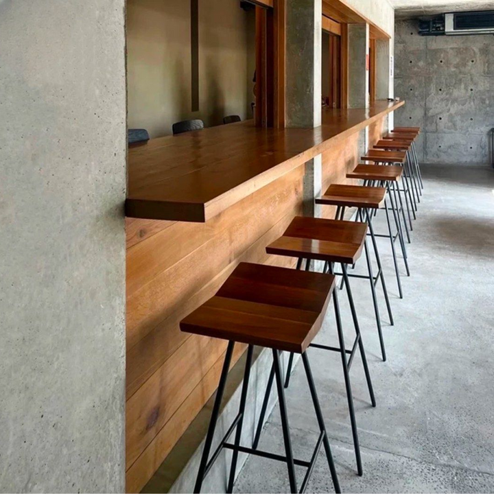 KESHIA Modern Solid Wood Bar Stool