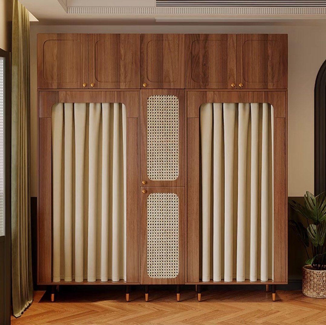 LUCINA Mid-Century Rattan Wardrobe