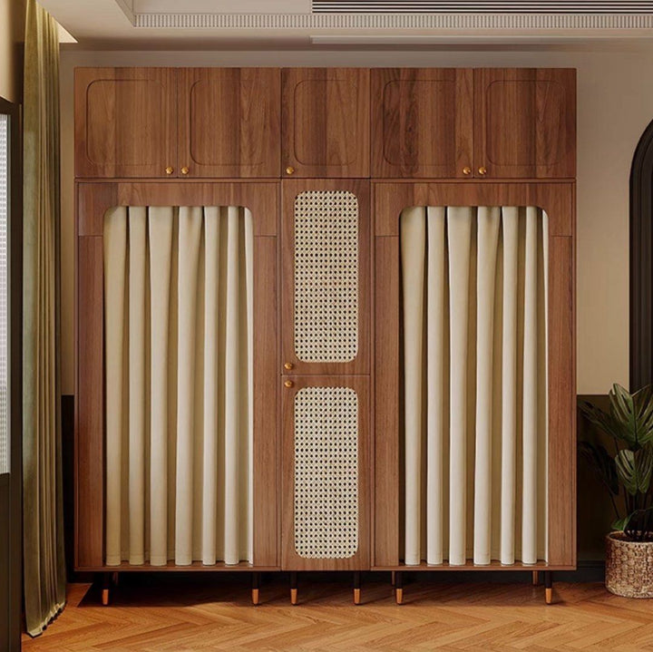 LUCINA Mid-Century Rattan Wardrobe