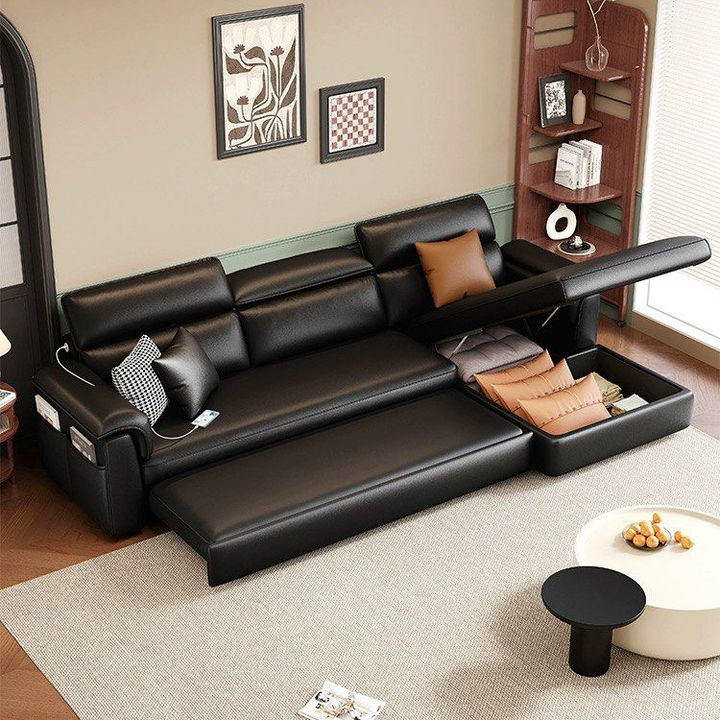 MONZA Scratch Proof Leather Sofa Bed With Storage