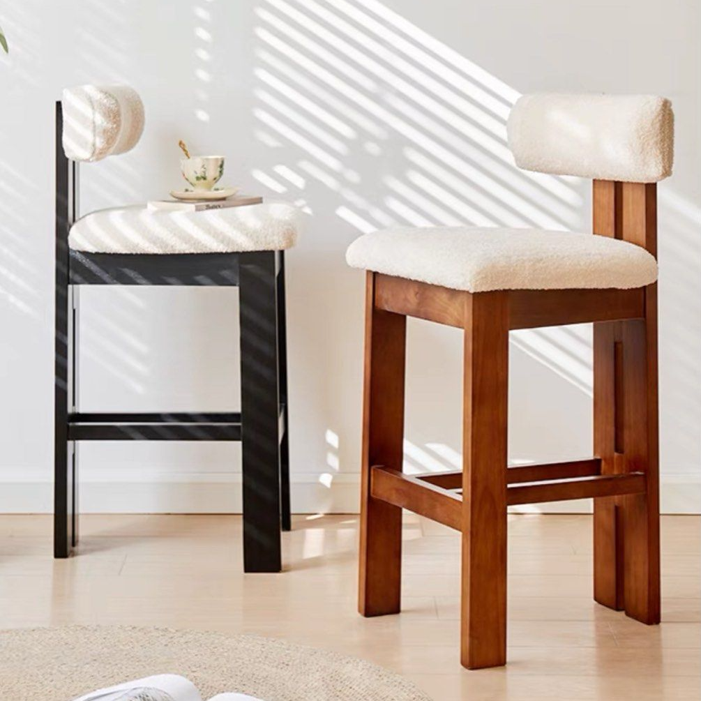 GALWAY Modern Solid Wood Boucle Bar Stool