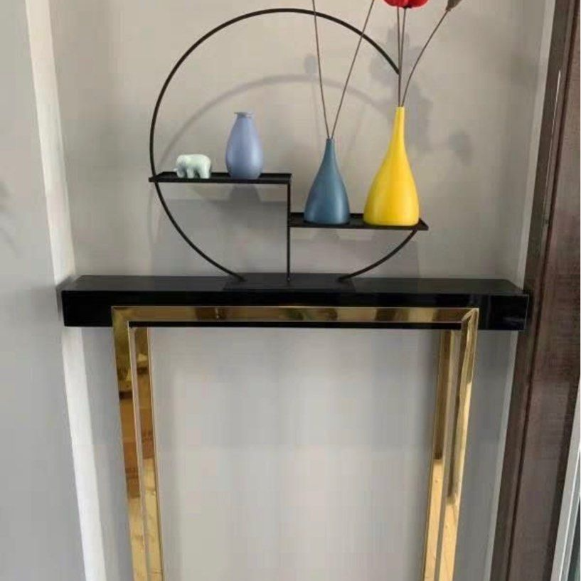 THALES Modern Chrome Gold Console Table
