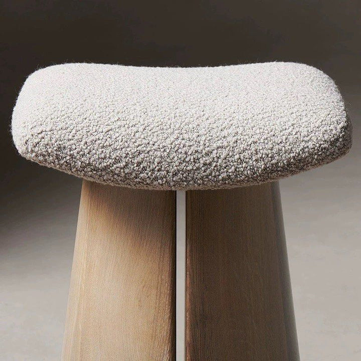 ALAE Modern Solid Wood Boucle Bar Stool