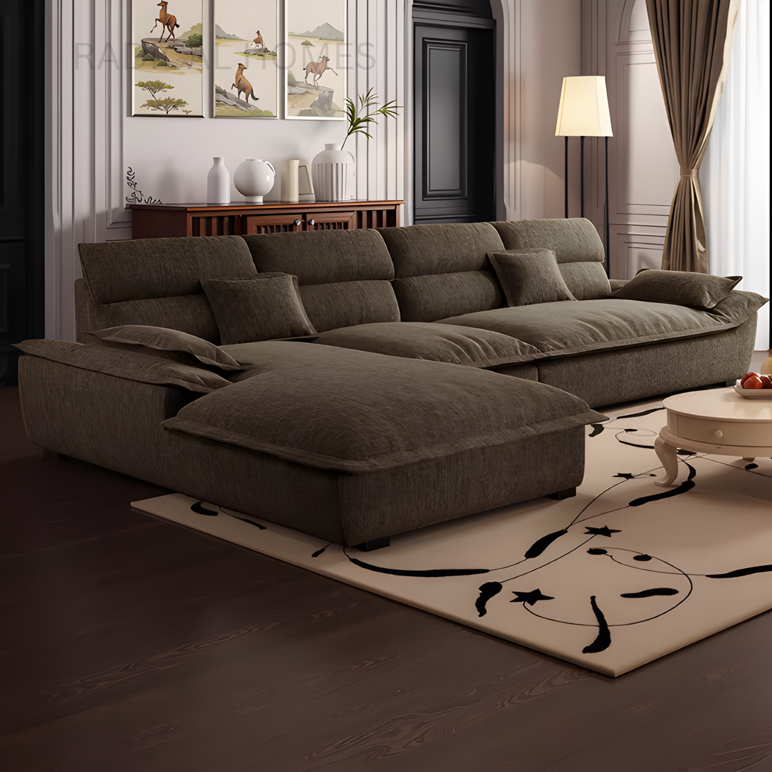 NUVORA Modern L Shape Fabric Sofa - Radical Homes Singapore