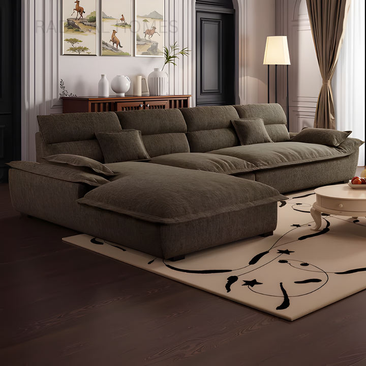 NUVORA Modern L Shape Fabric Sofa - Radical Homes Singapore