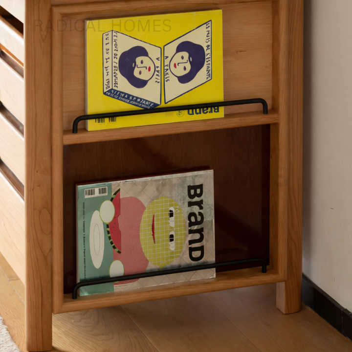 LUKE Modern Solid Wood Study Table With Cabinet - Radical Homes Singapore