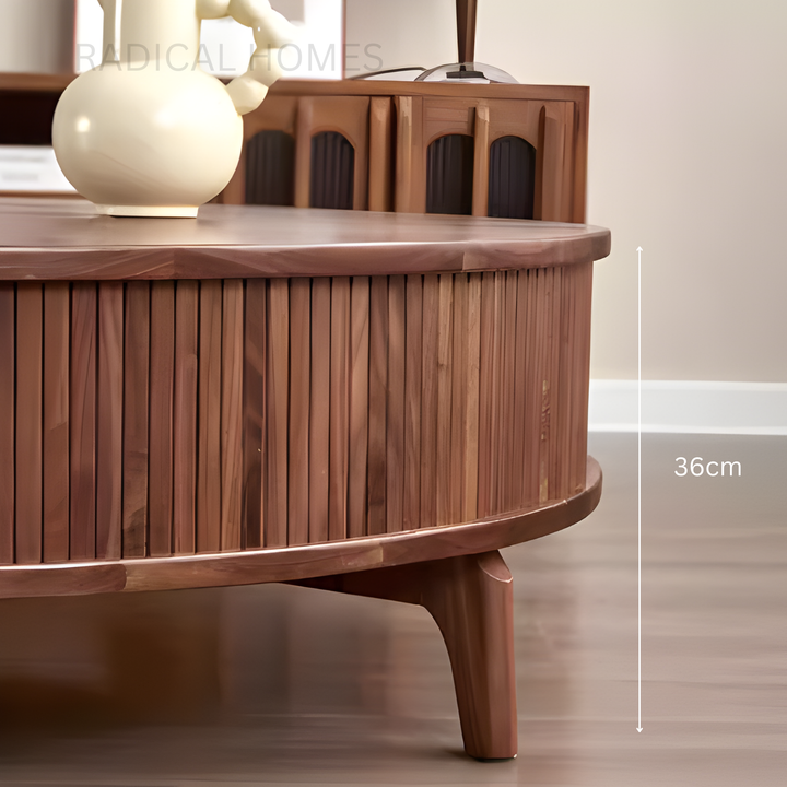 CIRCA Modern Solid Wood Round Coffee Table - Radical Homes Singapore