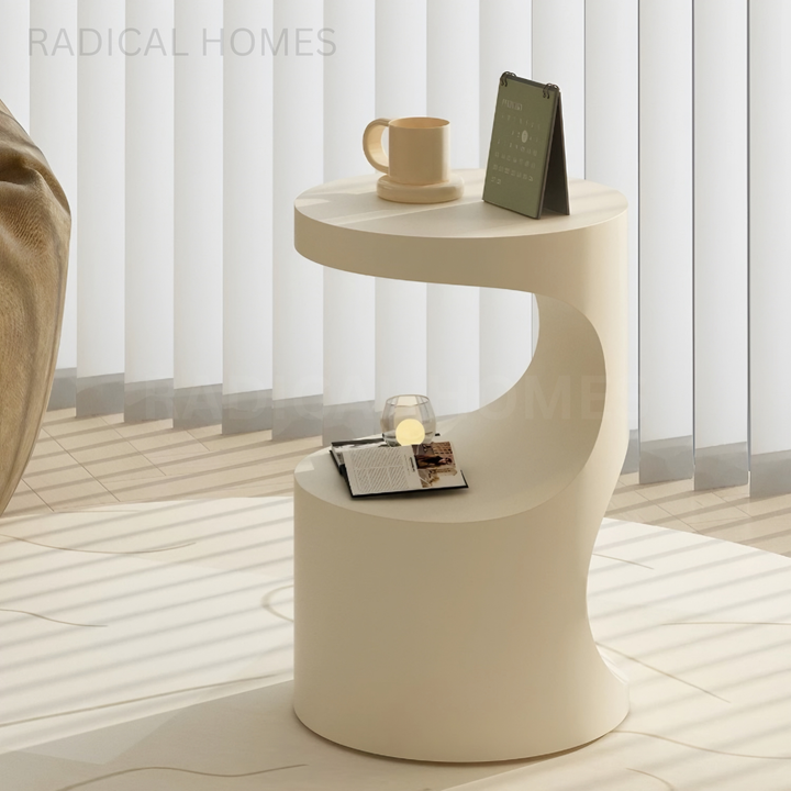 CURTIS Wabi Sabi Travertine Side Table
