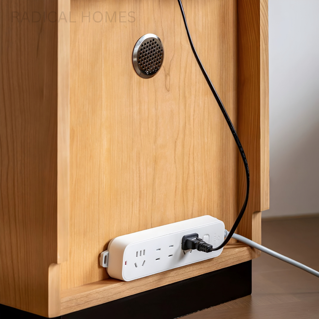 ELMORE Japandi Solid Wood Bedside Table - Radical Homes Singapore