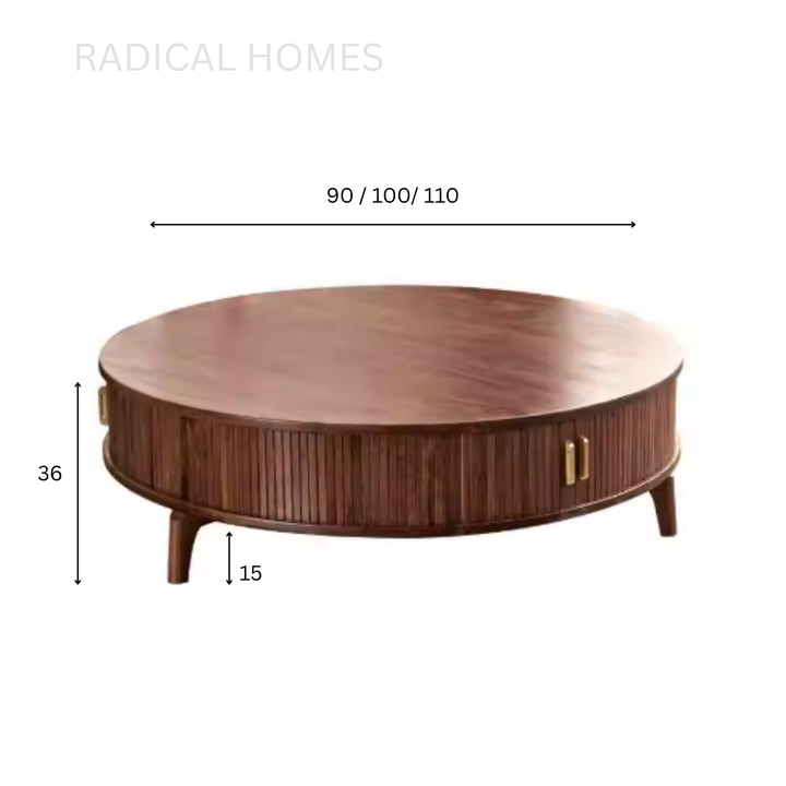 CIRCA Modern Solid Wood Round Coffee Table