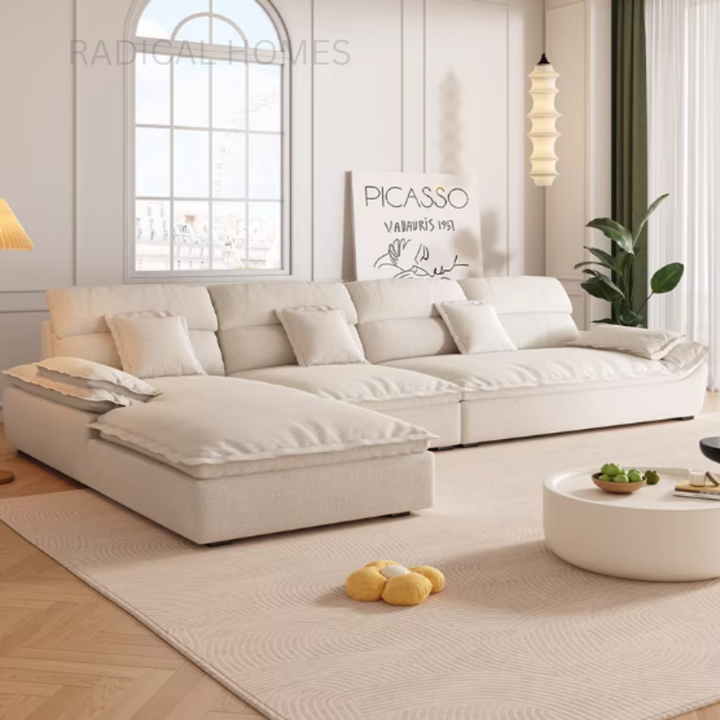 NUVORA Modern L Shape Fabric Sofa - Radical Homes Singapore