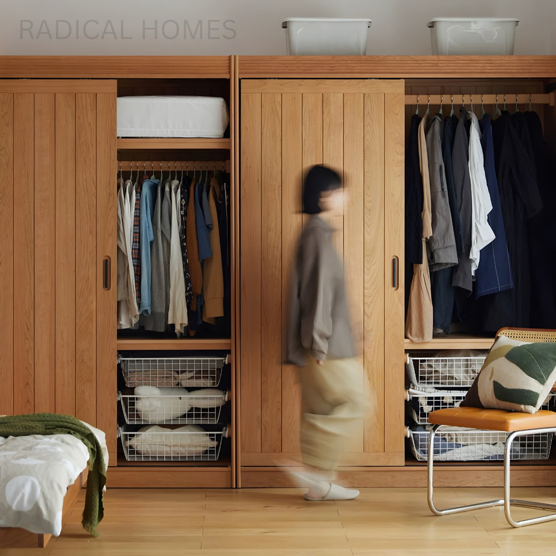GROO Japandi Solid Wood Wardrobe - Radical Homes Singapore