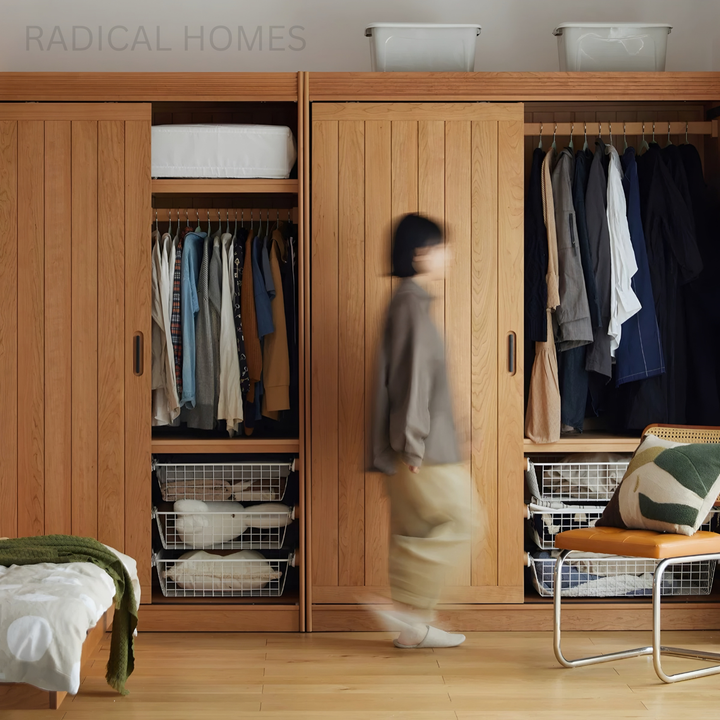 GROO Japandi Solid Wood Wardrobe - Radical Homes Singapore