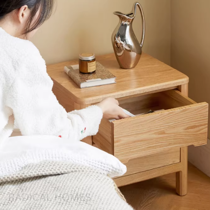 NORDEN Modern Solid Wood Bedside Table - Radical Homes Singapore