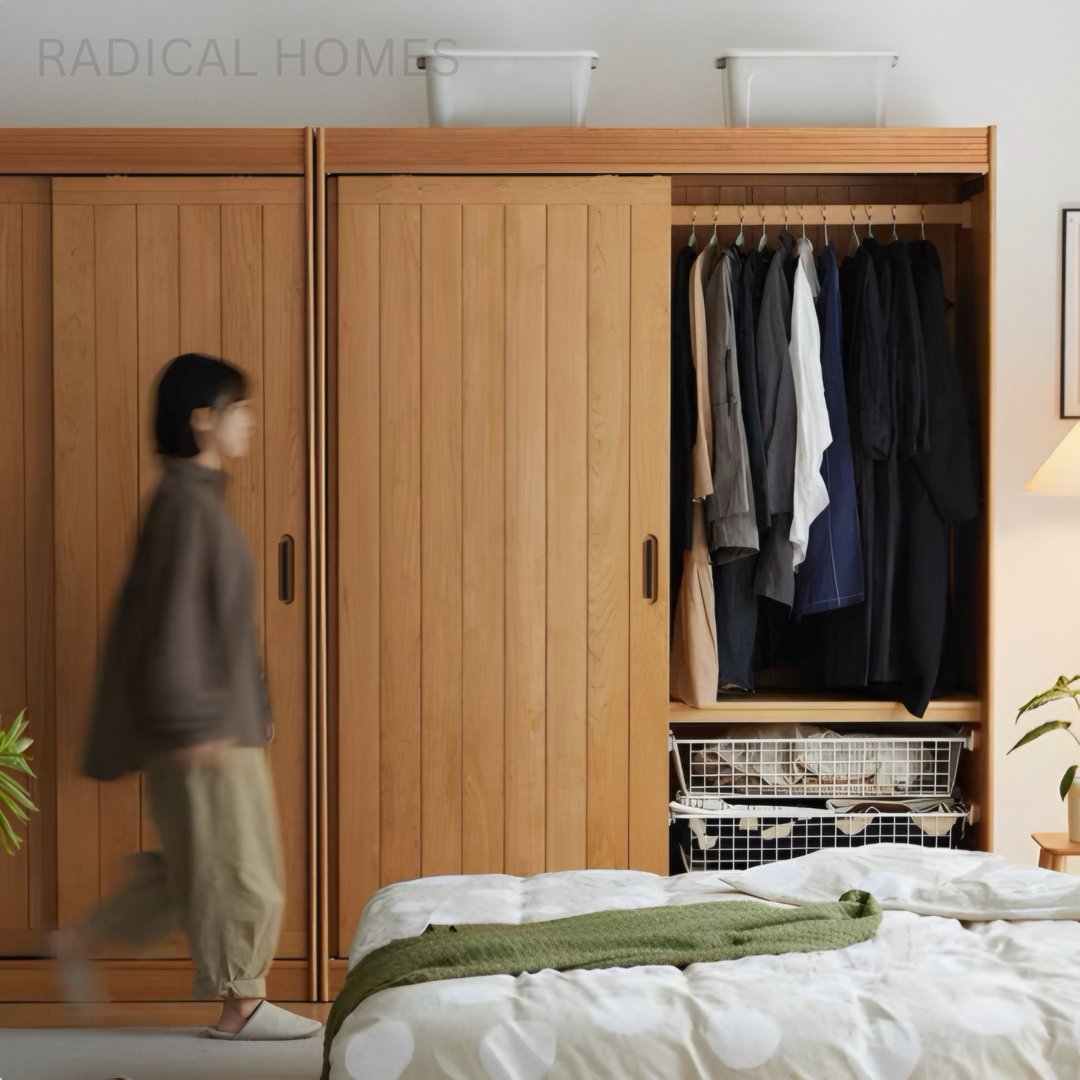 GROO Japandi Solid Wood Wardrobe - Radical Homes Singapore