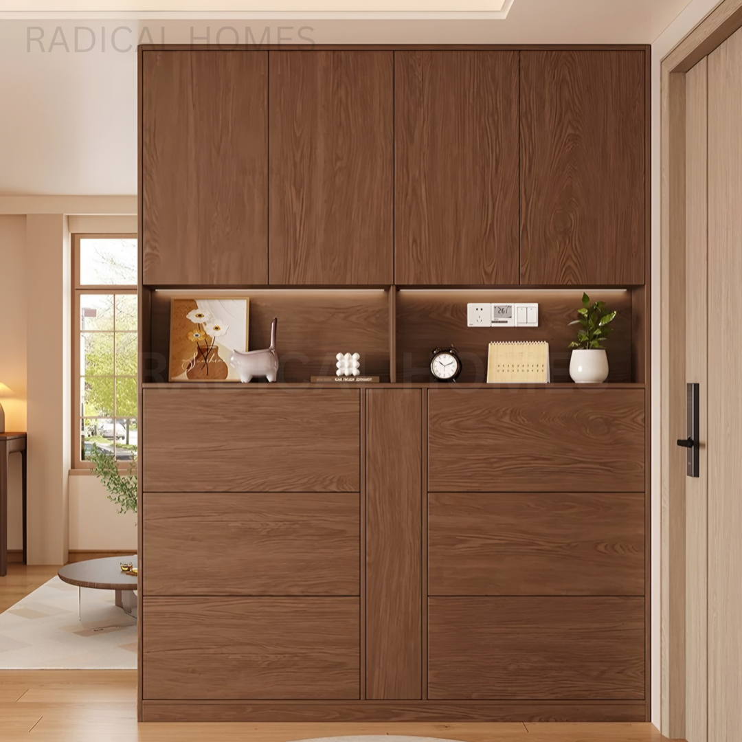 MANNETH Modern Solid Wood Shoe Cabinet - Radical Homes Singapore