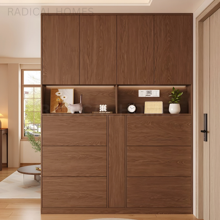 MANNETH Modern Solid Wood Shoe Cabinet - Radical Homes Singapore