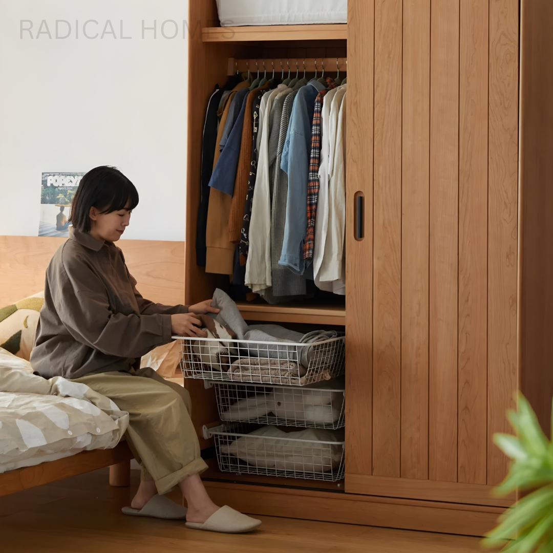 GROO Japandi Solid Wood Wardrobe - Radical Homes Singapore