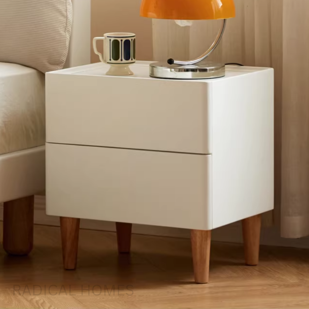 ELMIRA Modern Solid Wood Bedside Table - Radical Homes Singapore