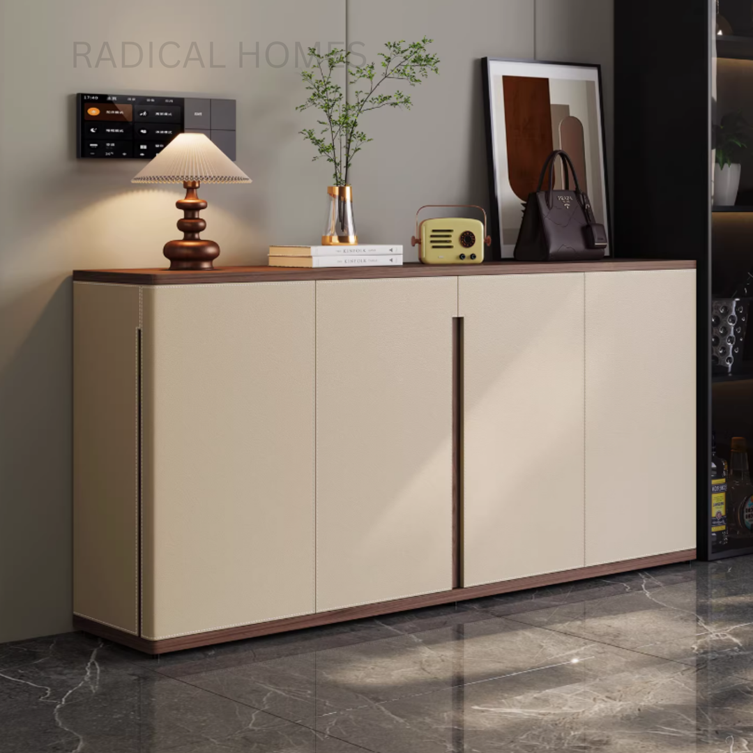 LUA Modern Saddle Leather Shoe Cabinet - Radical Homes Singapore
