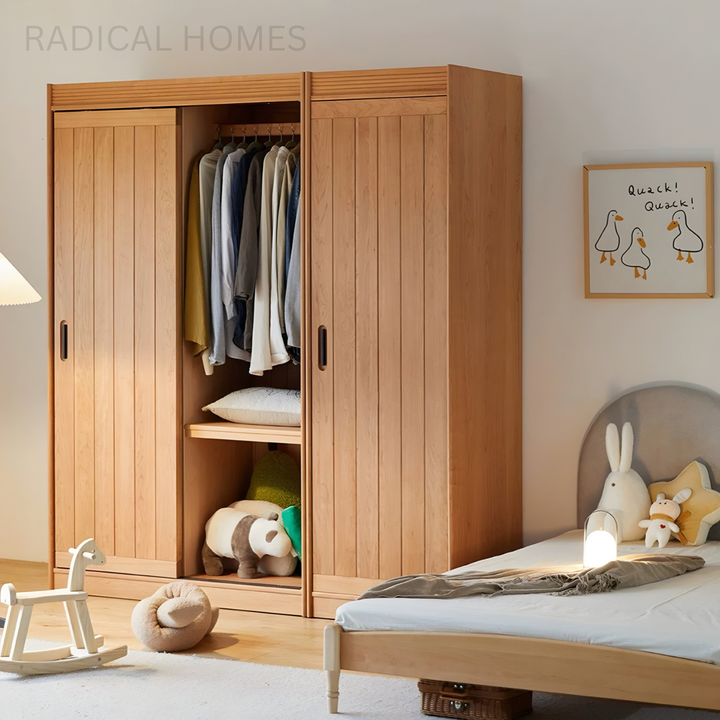 GROO Japandi Solid Wood Wardrobe - Radical Homes Singapore