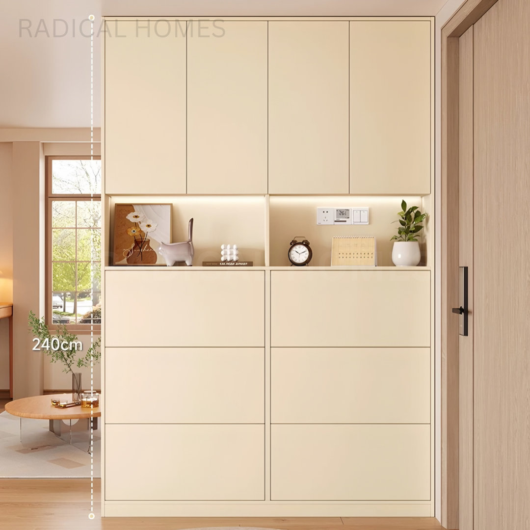 MANNETH Modern Solid Wood Shoe Cabinet - Radical Homes Singapore
