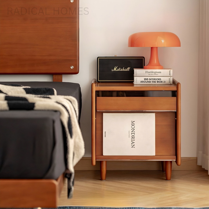 NARVEL Modern Solid Wood Bedside Table - Radical Homes Singapore