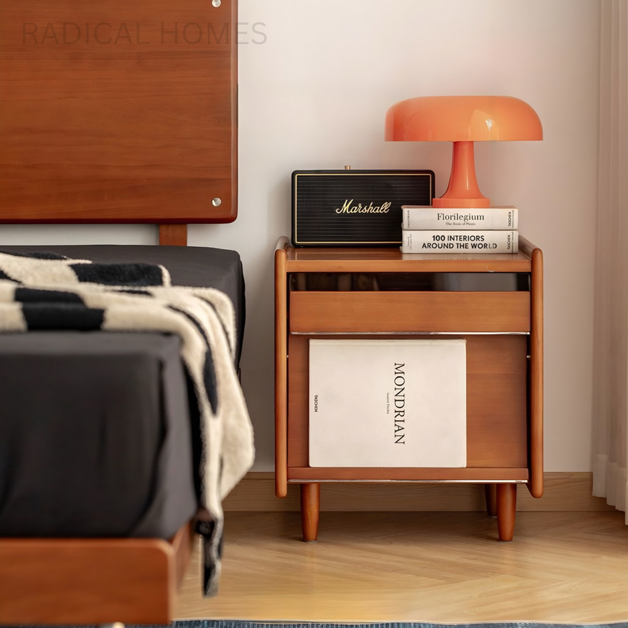 NARVEL Modern Solid Wood Bedside Table - Radical Homes Singapore