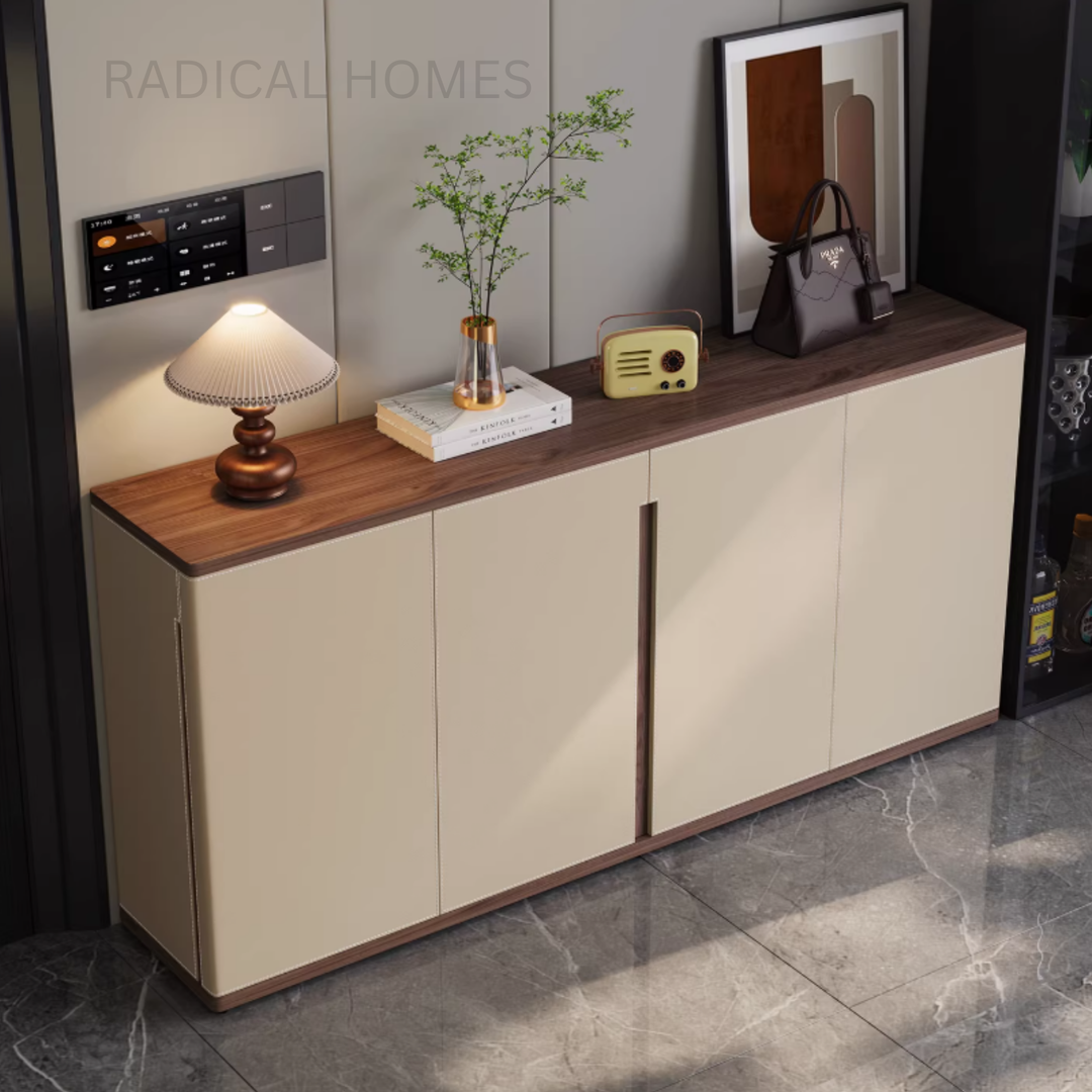 LUA Modern Saddle Leather Shoe Cabinet - Radical Homes Singapore